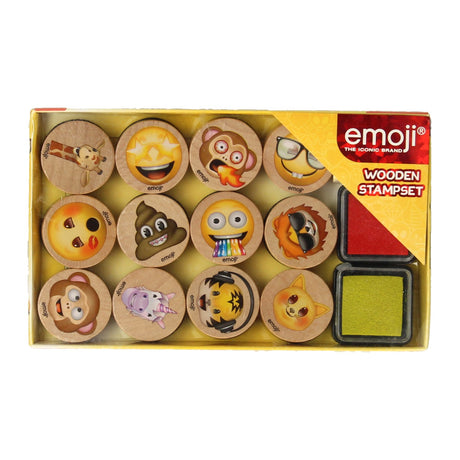 emoji houten stempelset