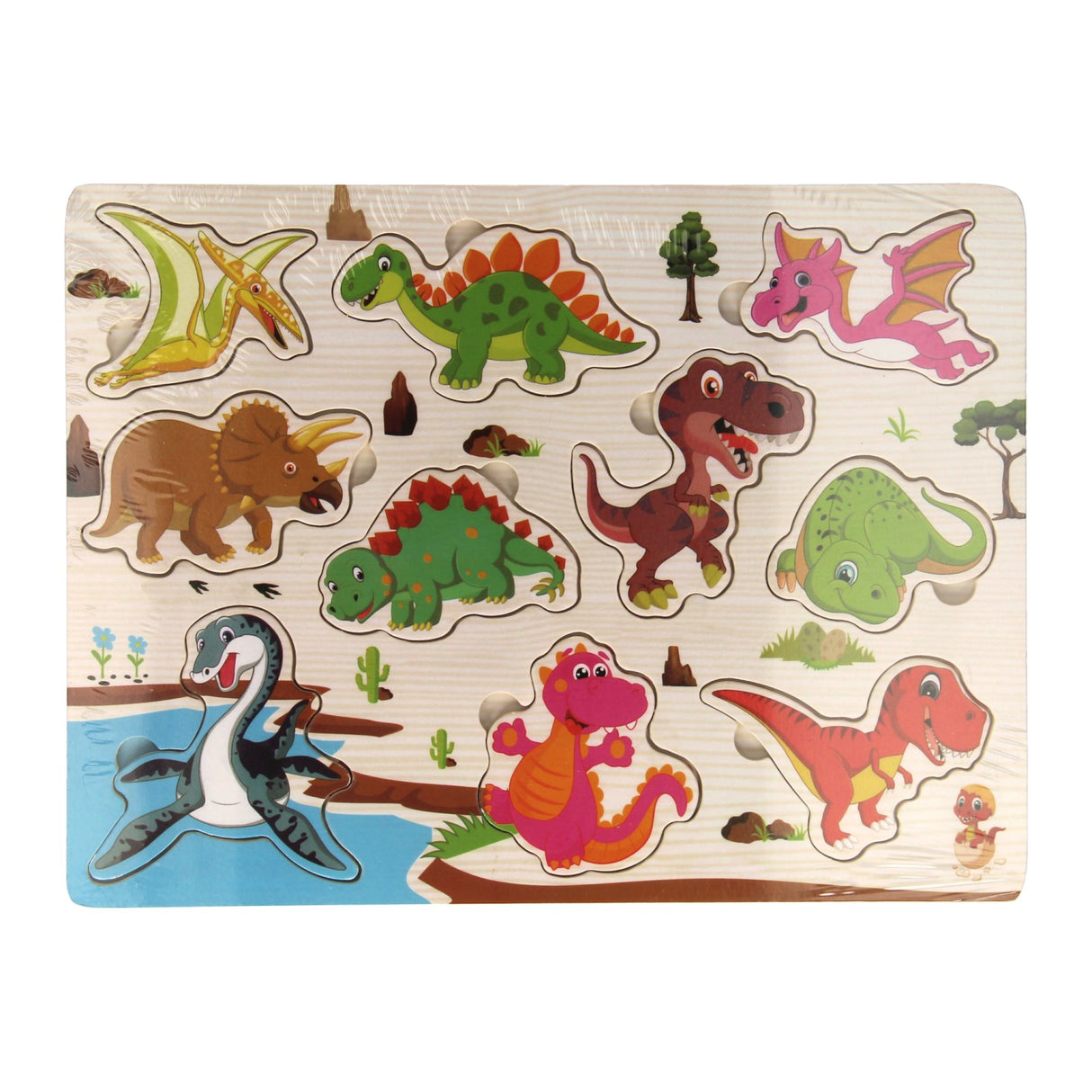 Puzzle de goujon en bois Dino, 10e.