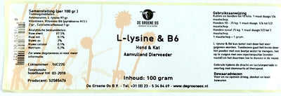 Green Os L-Lysine B6 Dog Cat