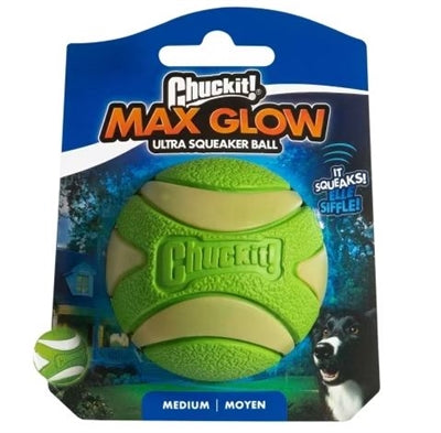 Chuckit Max Glow Ultra Squekerbal Green