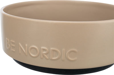 Trixie Be Nordic Food Bowl Hunde Keramik Gummi Taupe