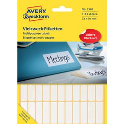 Etiketten avery 10 x 32 mm wit