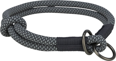 Trixie Hundehalsband Soft Half-Slip Schwarz Grau
