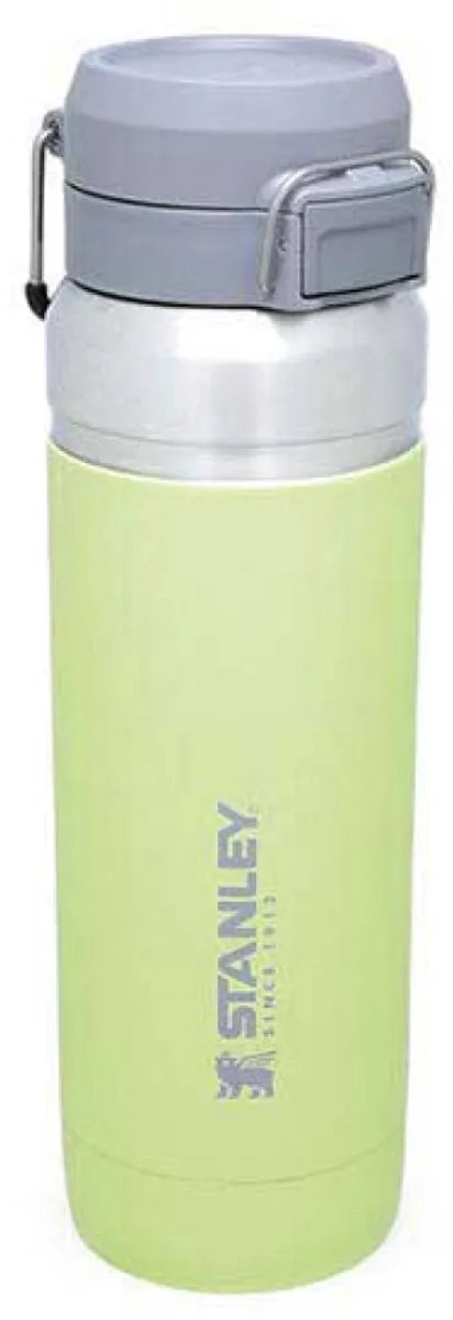 Stanley quick flip roestvrijstalen waterfles 1.06l - houdt 18 uur koud - lekvrije drinkfles - thermosfles - bpa-vrij - geschikt voor auto bekerhouder - vaatwasmachinebestendig - citron