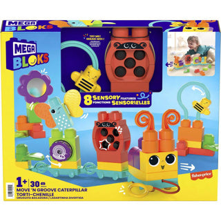 Mega Bloks Move'n Groove Caterpillar Bauset – 30 Teile.