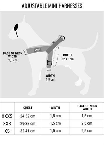 Morso Mini-Hundegeschirr, verstellbar, recyceltes Vollmetall, braun