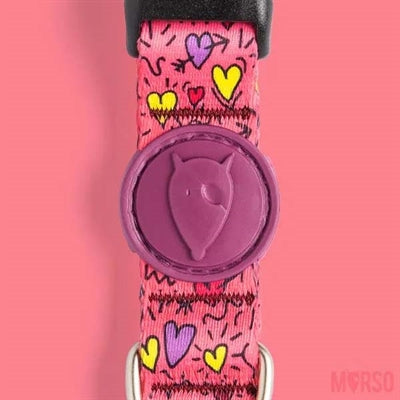 Morso Hundehalsband recycelt rosa Think Pink
