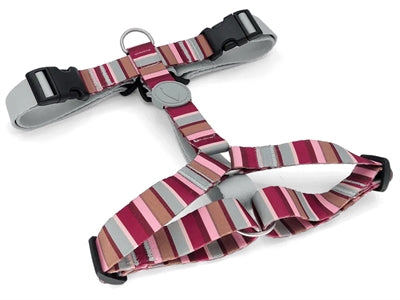 Morso Hundegeschirr H-Geschirr recycelt Skyline rot rosa