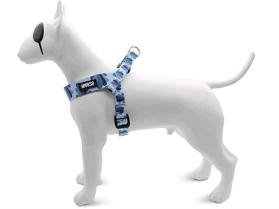 Morso Mini-Hundegeschirr, verstellbar, recyceltes Spritzblau