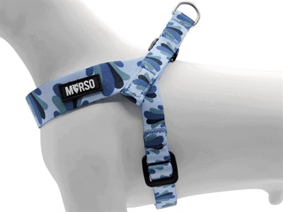 Morso Mini-Hundegeschirr, verstellbar, recyceltes Spritzblau