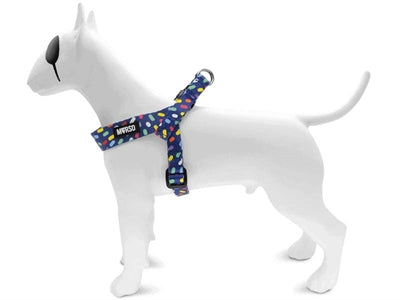 Morso Mini-Hundegeschirr, verstellbar, recycelt, Farbe Invaders Lila