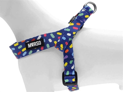 Morso Mini-Hundegeschirr, verstellbar, recycelt, Farbe Invaders Lila