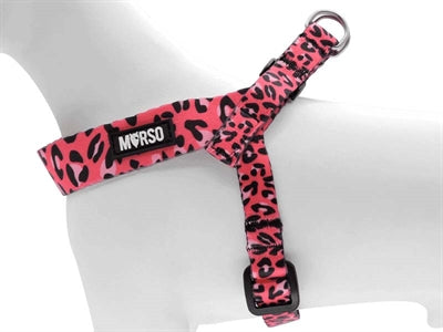 Morso Mini-Hundegeschirr, verstellbar, recycelte Blase, Leo-Rosa