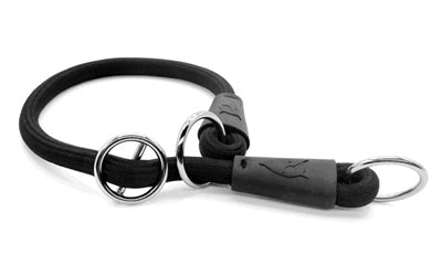 Morso Half Slip Hundehalsband, weiches Seil, recycelt, schwarz, schwarz