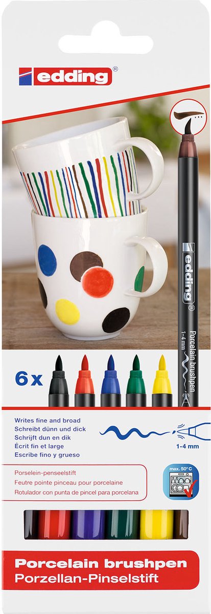 Quantore Filzstift Brushpen Edding 4535 Porzellanfamilie