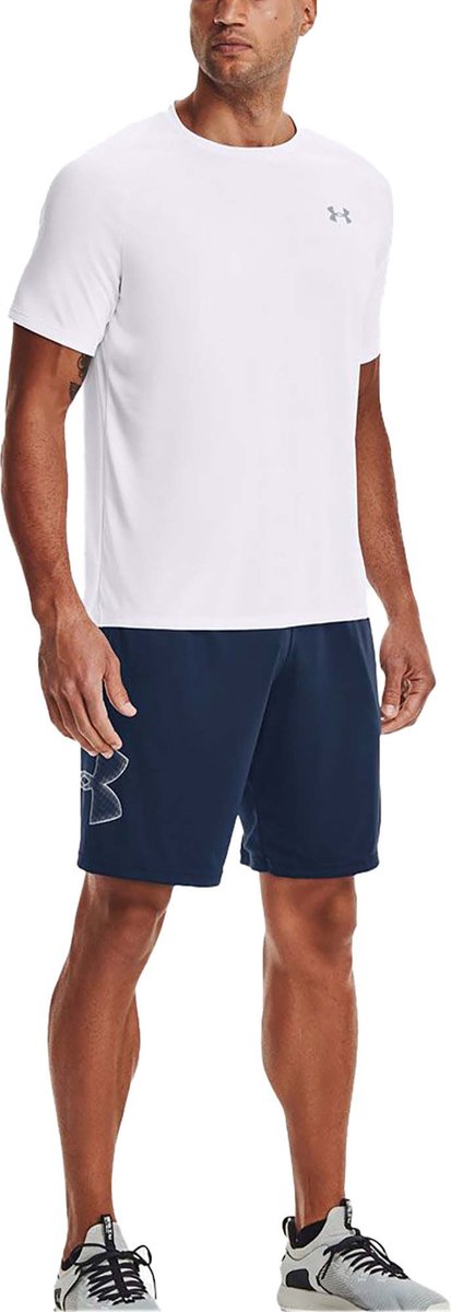 Under Armour UA Tech 2.0 SS Tee-Wht Herren-Sportshirt – Weiß – Overcast Grey