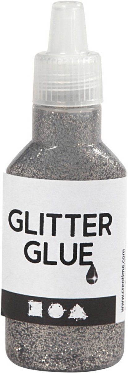 Kreativfirma Glitter Kleber Silber, 25ml