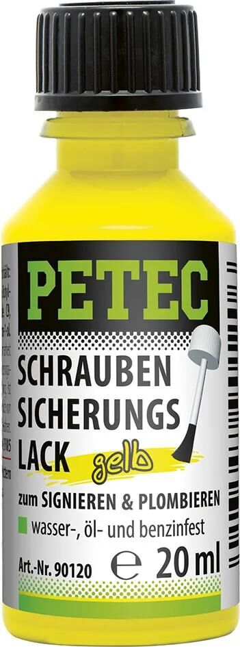 Petec Schraubensicherheitsfarbe Sicherheitslack gelb 20m