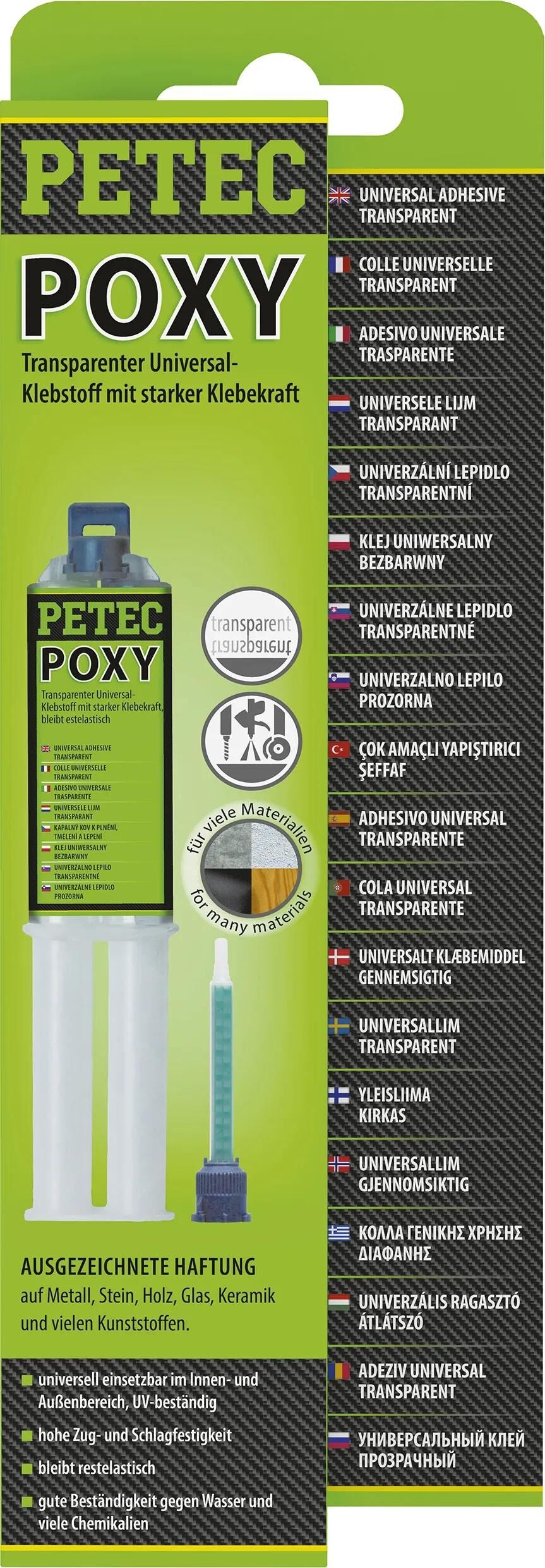 Petec Universalkleber Poxy 2K Kleber 24ml SB Doppelspritze