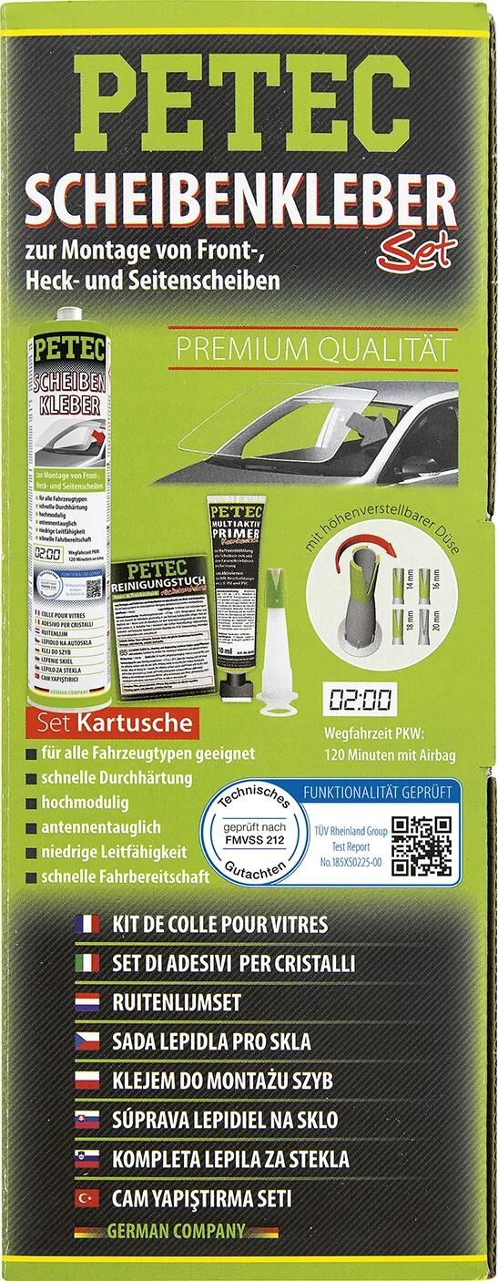 Petec Fensterkleber-Set Schlauchbeutel 2K-Scheibenkleber-Set 310ml