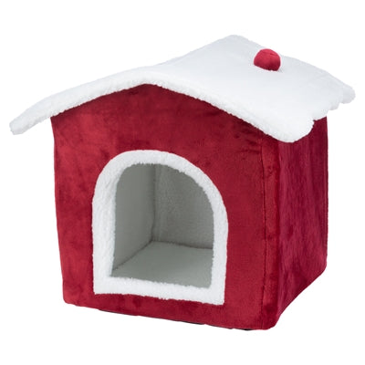 Trixie Xmas kattenmand huis rood wit