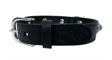 Sazzz Collar Dog Adventure in pelle di pietra nera