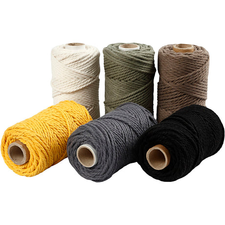 Kreativfirma Makramekabel Verschiedene Farben, 6x198m
