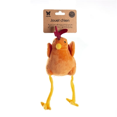 Martin Dog Toys Haan Pluche Oranje recycelt