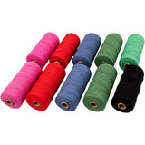 Creativ Company Makrameeschnur, L: 315 m, Stärke 1 mm, dünne Qualität 12 12, kräftige Farben, 10x220 g 1 Box
