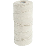 Creativ Company Makrameeschnur, L: 315 m, Stärke 1 mm, dünne Qualität 12 12, hell natur, 220 g 1 Knäuel