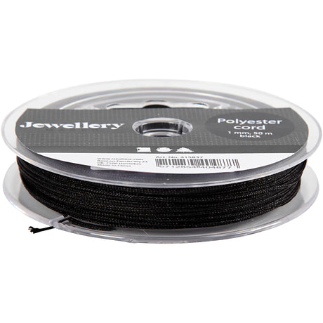 Kreativfirma Polyester Cord Black, 50 m