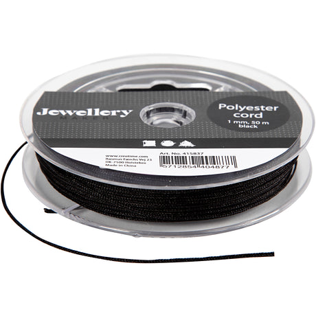Kreativunternehmen https: www.cchobby.nl polyester-cord-thickness-1-mm-black-50-m-1-roll