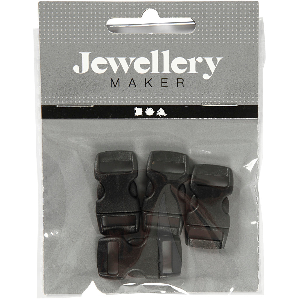 Creativ Company Click Closeure Black, 4st.