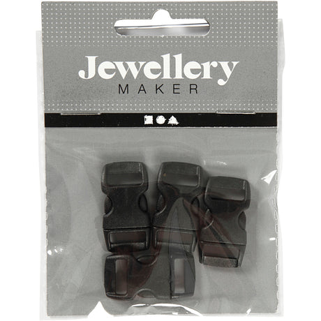 Creativ Company Click Closeure Black, 4st.