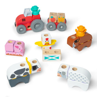 Melissa Doug – Blockables™ Farm-Spielset – mit tragbarer Aufbewahrungsbox
