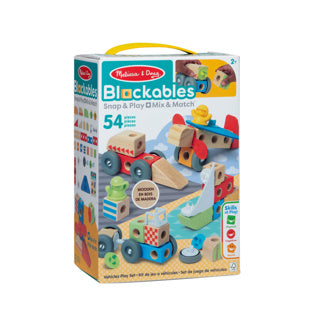 Melissa Doug – Blockables™ Vehicles-Spielset – mit tragbarer Aufbewahrungsbox