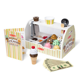 Melissa Doug – Spielset mit Eisstand aus Holz – inklusive Eisportionierer