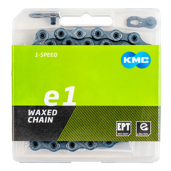 Kmc ketting e1 ept 130l single speed waxed zilver