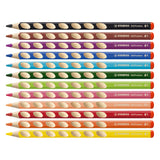 Stabilo EasyColors farbige Stifte rechts - 12 Stcs. + Bleistiftschärfer