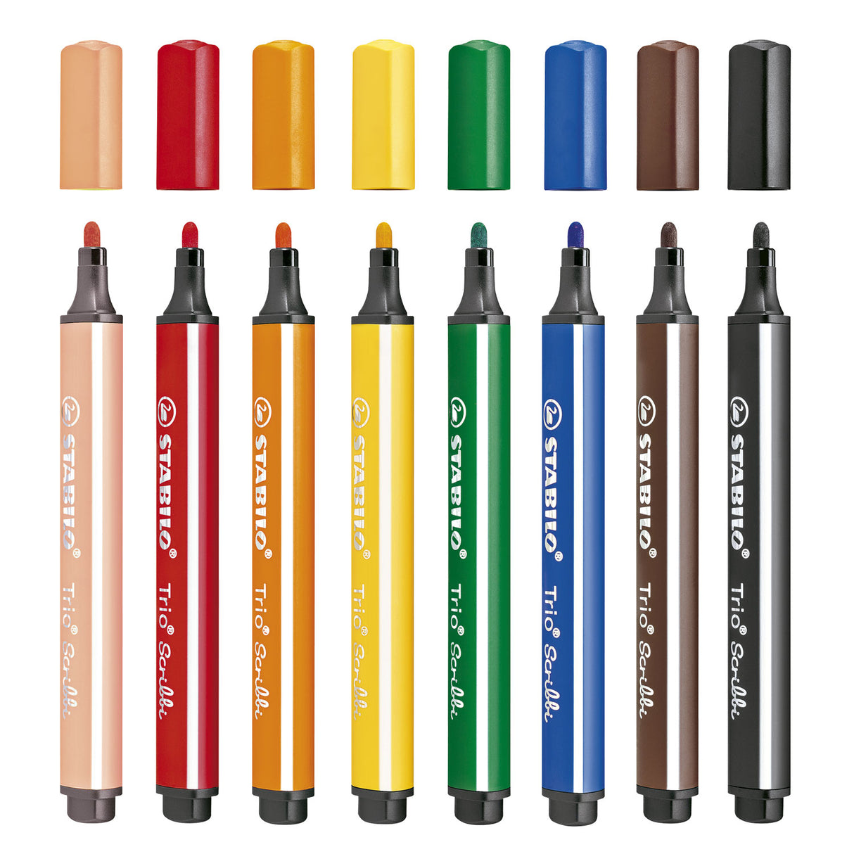 Stabilo Trio Scribbi gefillt -Tip Pens, 8ST.