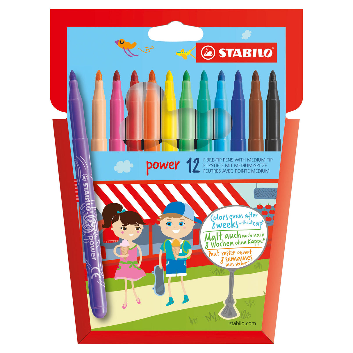 Stabilo Power Felt -Tip Pen set con 12 pezzi