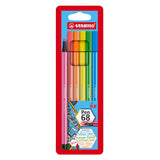 Stabilo Pen 68 - 6 fluorescerende farver