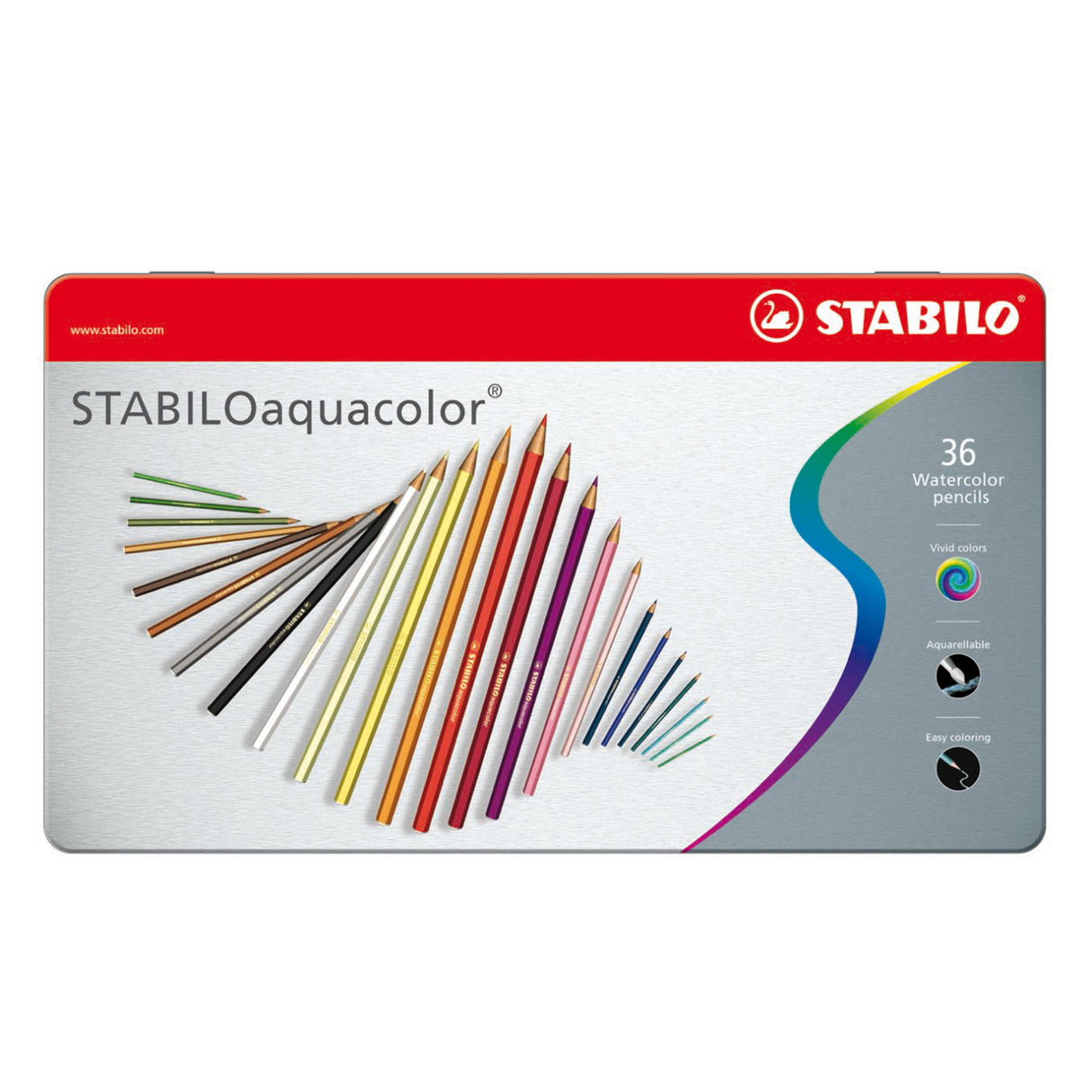 Stabilo Aquacolor metal box, 36st.