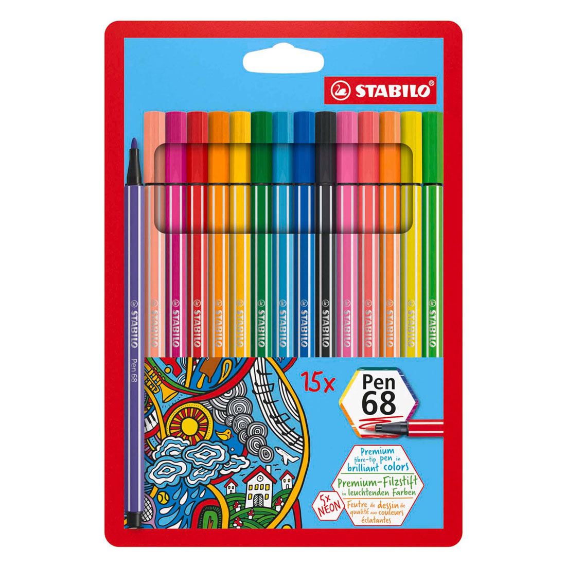 Stabilo Pen 68 - 15 Farben