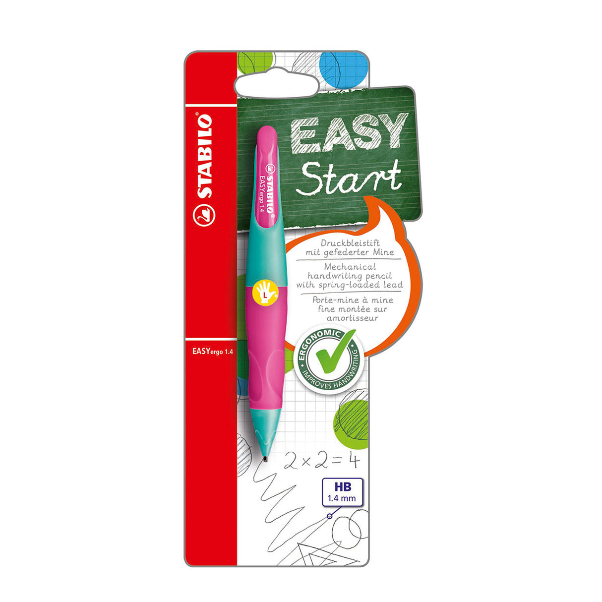 Stabilo easyergo 1.4 – ergonomischer Druckbleistift – Linkshänder – neonpink