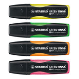 Stabilo Textmarker 6070 4 grüner Vorsprung 2-5mm grün, gelb, orange, pink