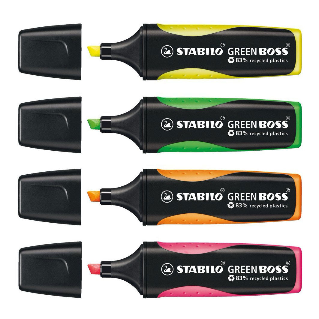 Stabilo Textmarker 6070 4 grüner Vorsprung 2-5mm grün, gelb, orange, pink