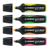 Stabilo Textmarker 6070 4 grüner Vorsprung 2-5mm grün, gelb, orange, pink