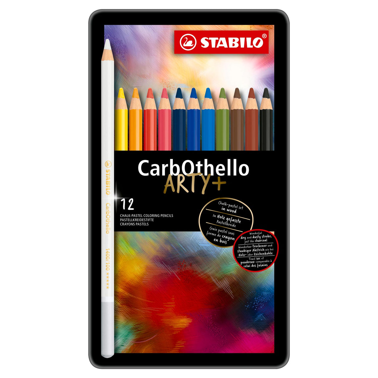 Stabilo Carbothello metal box colored pencils, 12st.