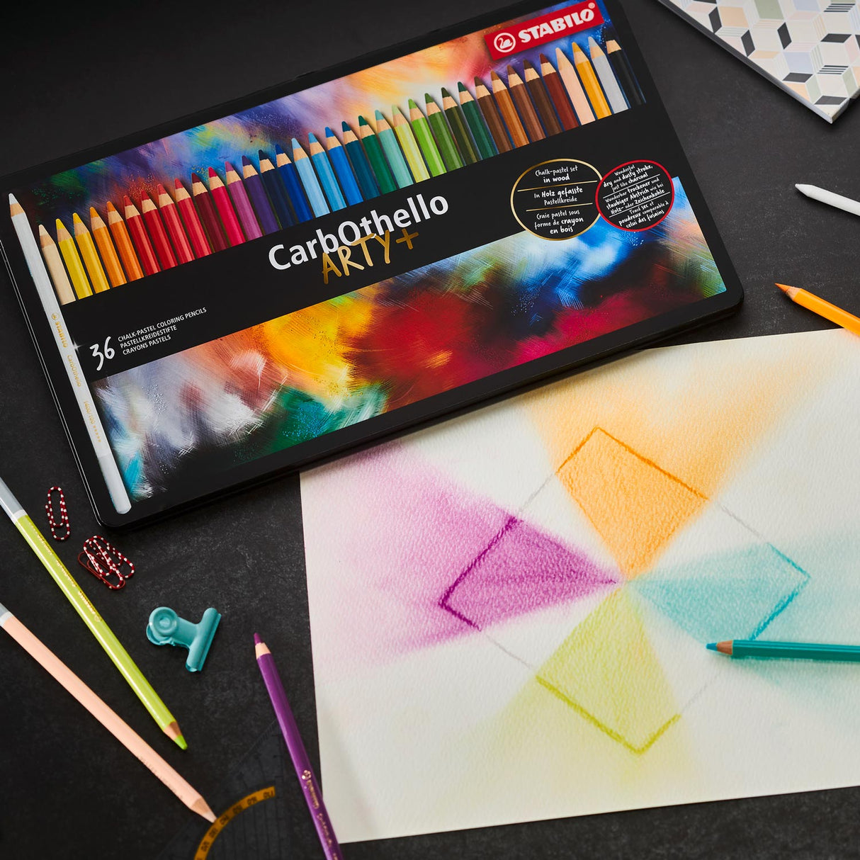 Stabilo Carbothello - Limettenpastell-Buntstift - Metallset 12-tlg.